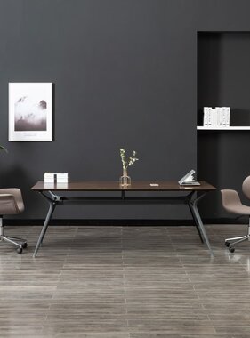 VidaXL Eetkamerstoel draaibaar stof taupe