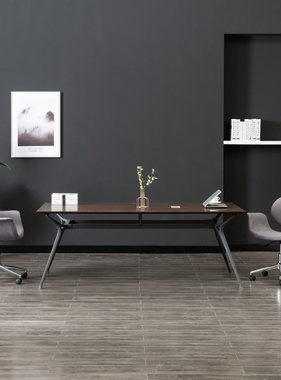 VidaXL Eetkamerstoel draaibaar stof grijs