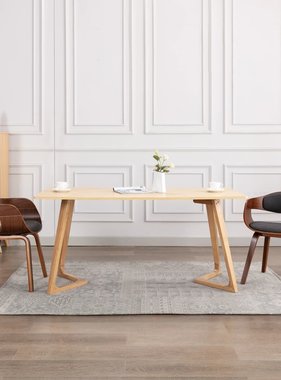 VidaXL Eetkamerstoelen 2 st gebogen hout en stof grijs