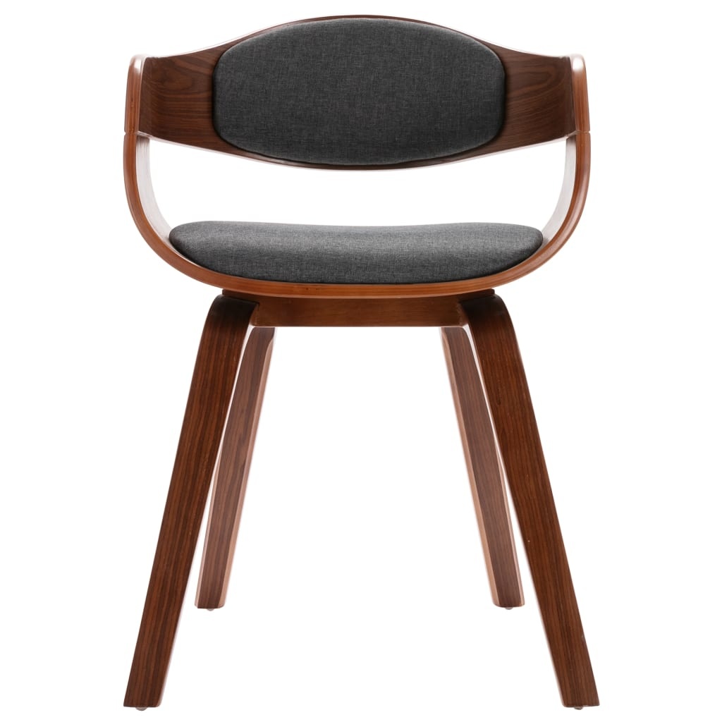 VidaXL Eetkamerstoelen 2 st gebogen hout en stof grijs