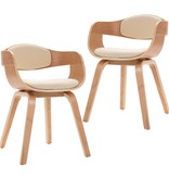 VidaXL Eetkamerstoelen 2 st gebogen hout en kunstleer