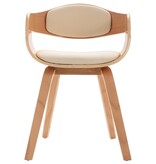 VidaXL Eetkamerstoelen 2 st gebogen hout en kunstleer