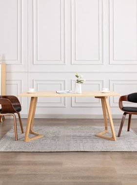 VidaXL Eetkamerstoelen 2 st gebogen hout en kunstleer