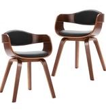 VidaXL Eetkamerstoelen 2 st gebogen hout en kunstleer