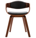 VidaXL Eetkamerstoelen 2 st gebogen hout en kunstleer