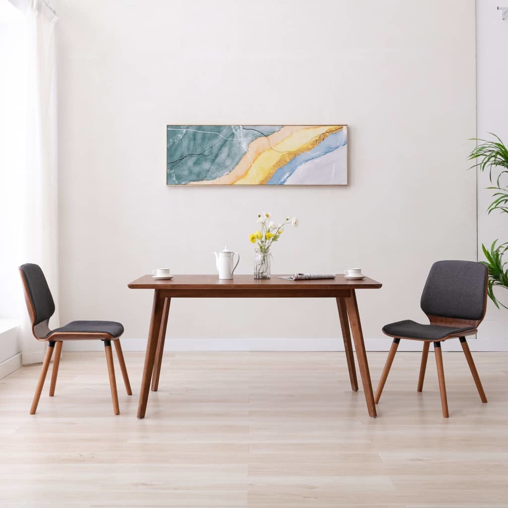 VidaXL Eetkamerstoelen 2 st stof grijs