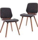 VidaXL Eetkamerstoelen 2 st stof grijs