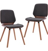 vidaXL Eetkamerstoelen 2 st stof grijs