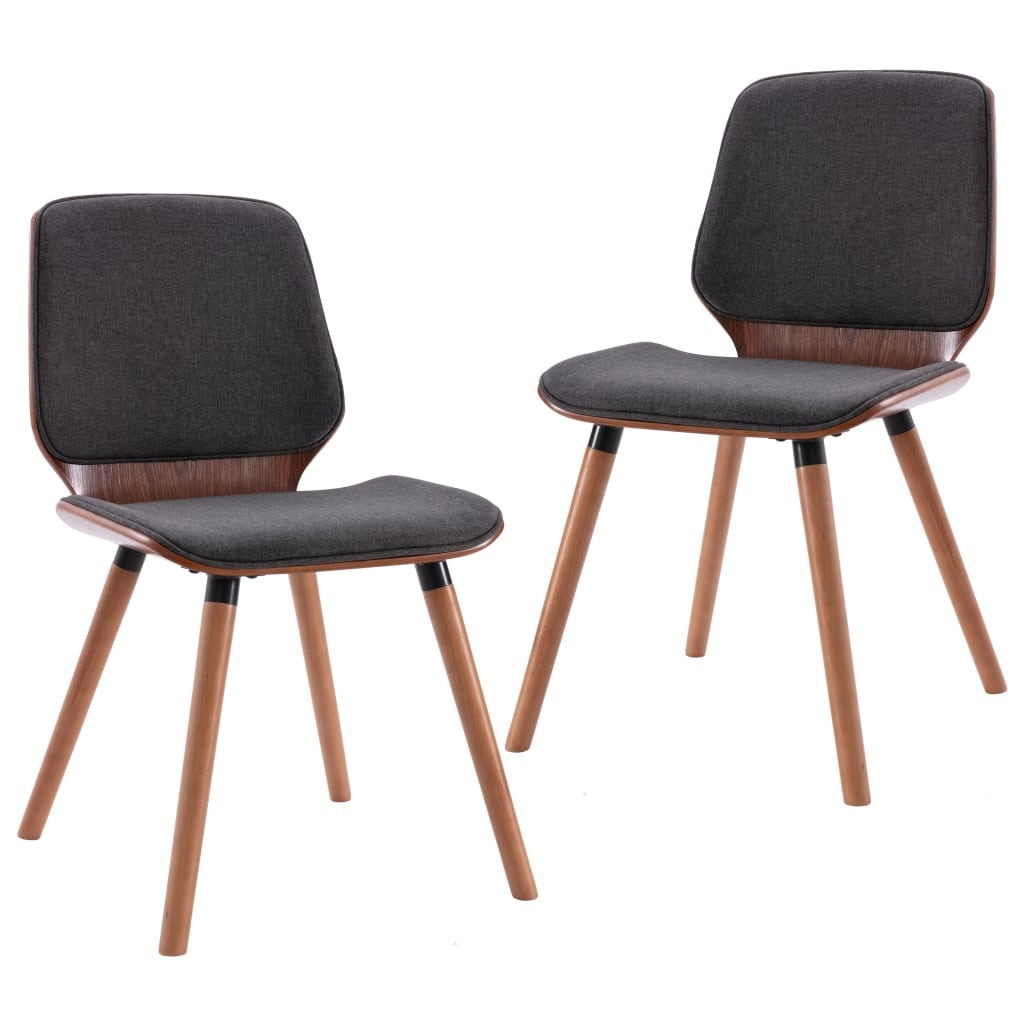 vidaXL Eetkamerstoelen 2 st stof grijs