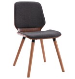 vidaXL Eetkamerstoelen 2 st stof grijs