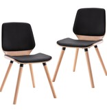 VidaXL Eetkamerstoelen 2 st kunstleer zwart