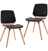 vidaXL Eetkamerstoelen 2 st kunstleer zwart