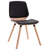 VidaXL Eetkamerstoelen 2 st kunstleer zwart