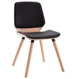 vidaXL Eetkamerstoelen 2 st kunstleer zwart