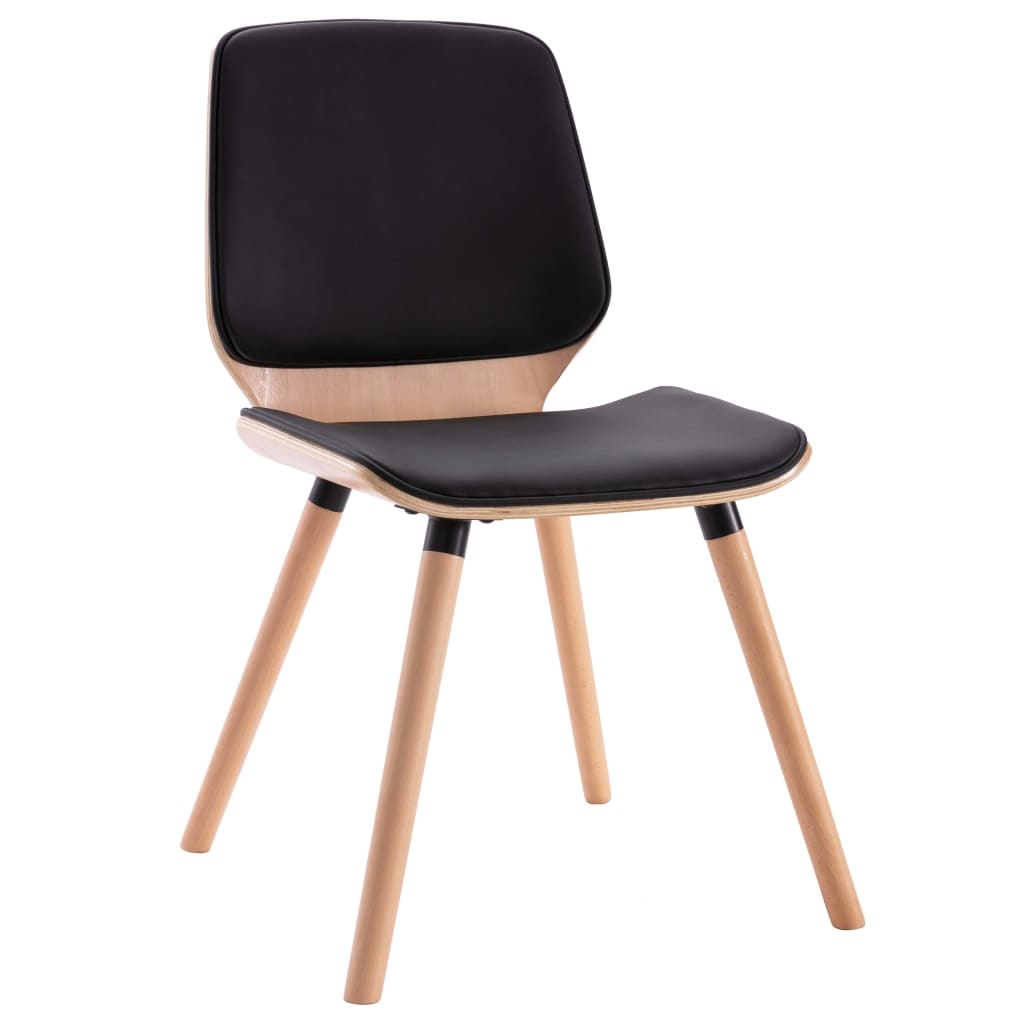 VidaXL Eetkamerstoelen 2 st kunstleer zwart