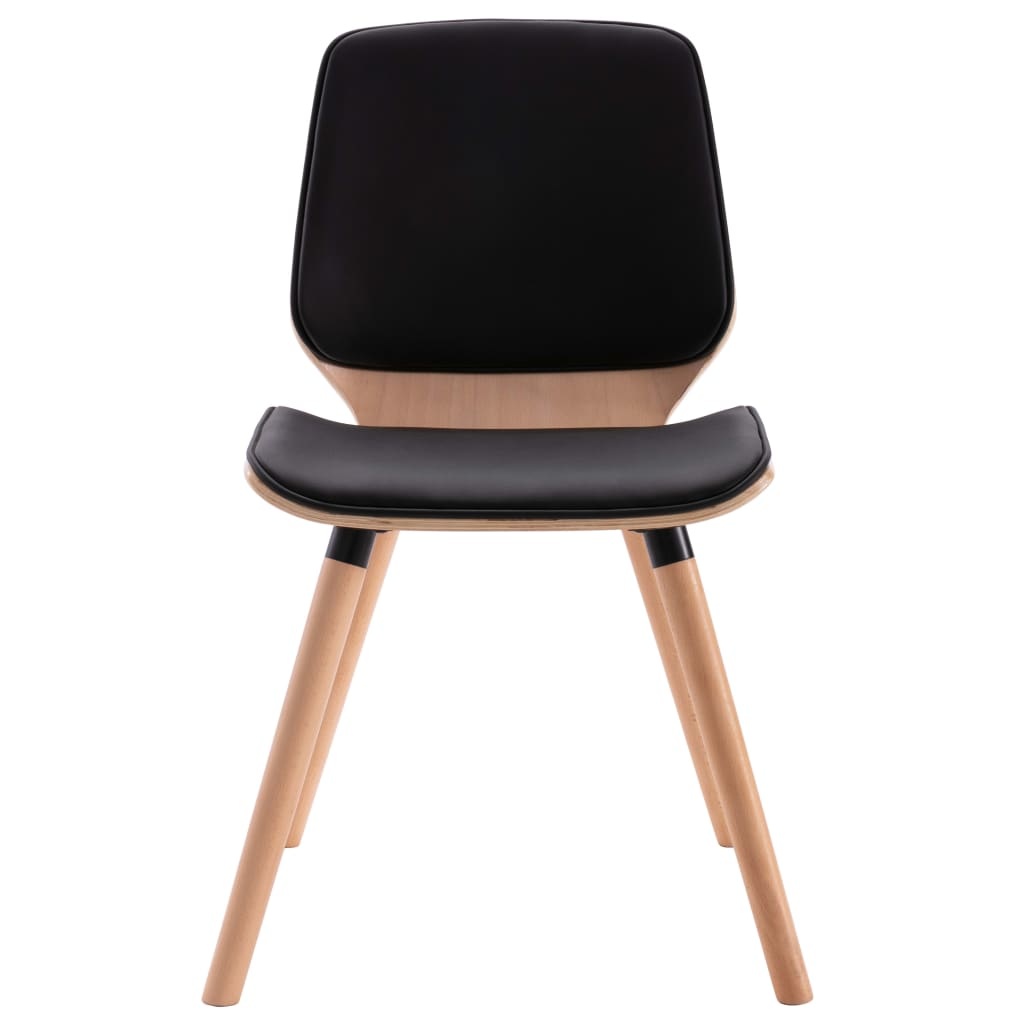 VidaXL Eetkamerstoelen 2 st kunstleer zwart