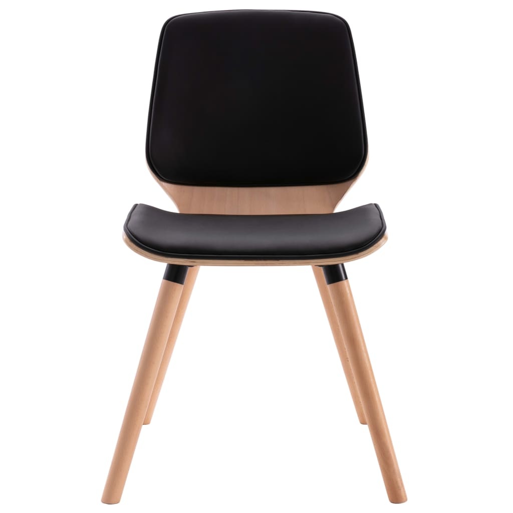 vidaXL Eetkamerstoelen 2 st kunstleer zwart