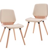 VidaXL Eetkamerstoelen 2 st kunstleer crème