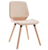 vidaXL Eetkamerstoelen 2 st kunstleer crème