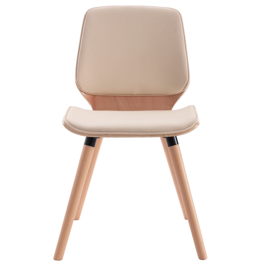 vidaXL Eetkamerstoelen 2 st kunstleer crème