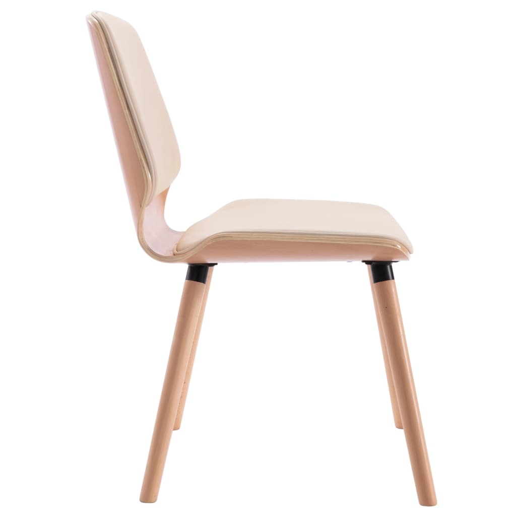 vidaXL Eetkamerstoelen 2 st kunstleer crème