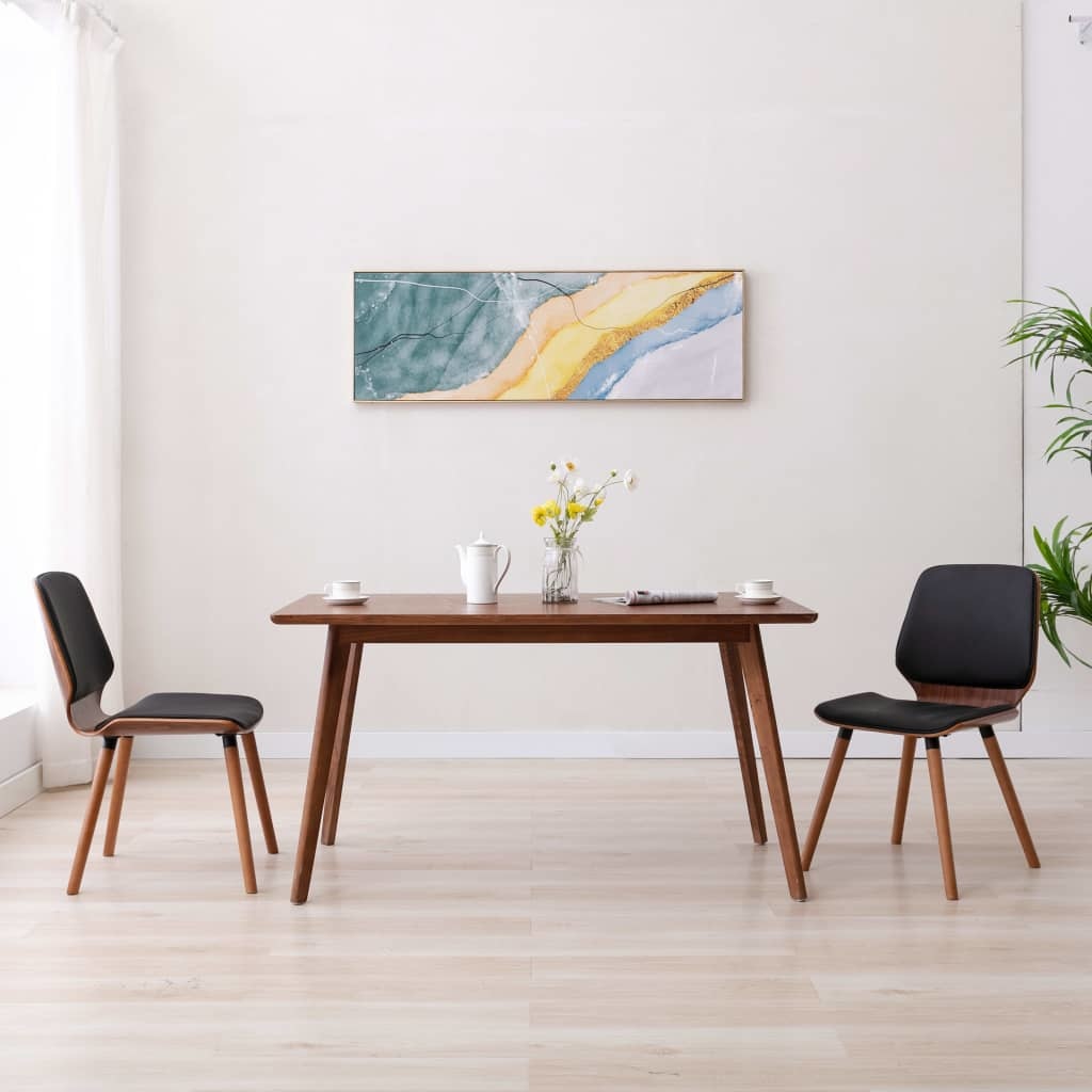 VidaXL Eetkamerstoelen 2 st kunstleer zwart