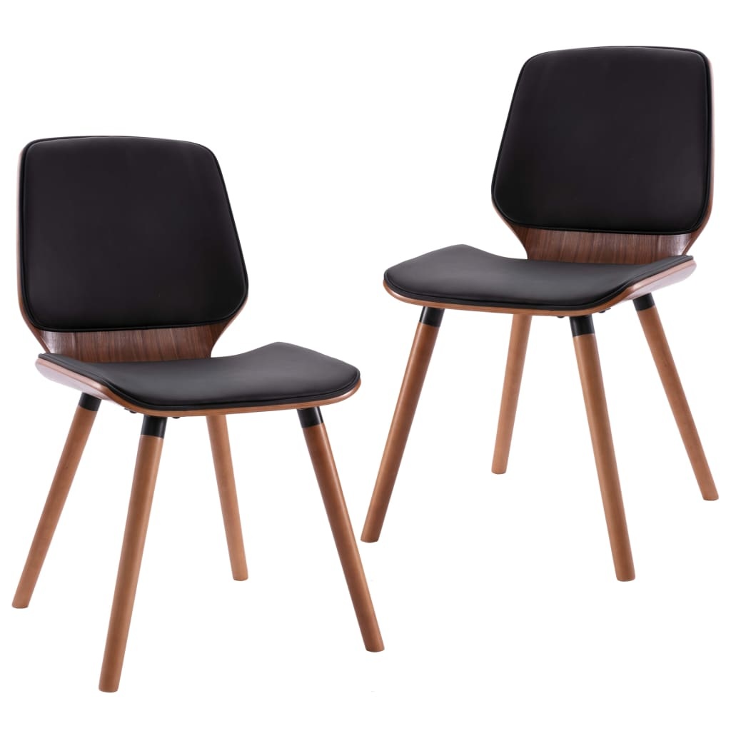 VidaXL Eetkamerstoelen 2 st kunstleer zwart