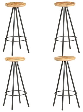 VidaXL Barkrukken 4 st ruw mangohout