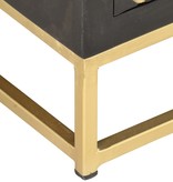 vidaXL Tv-meubel 120x30x40 cm massief mangohout zwart en goudkleurig