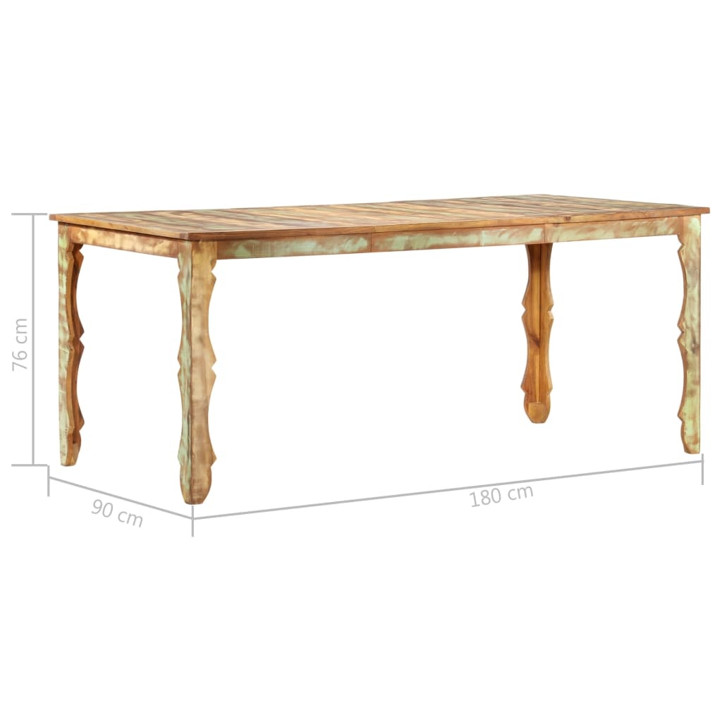 vidaXL Eettafel 180x90x76 cm massief gerecycled hout