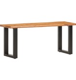VidaXL Boomstambankje 110 cm massief acaciahout en staal