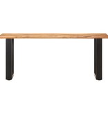 VidaXL Boomstambankje 110 cm massief acaciahout en staal