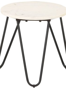 VidaXL Salontafel 40x40x40 cm echt steen met marmeren textuur wit