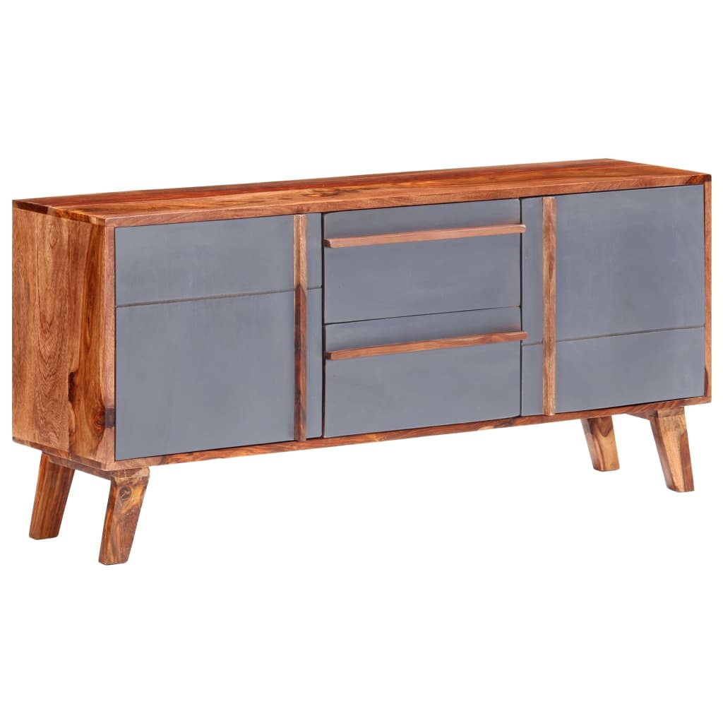 VidaXL Dressoir 120x30x55 cm massief sheeshamhout grijs