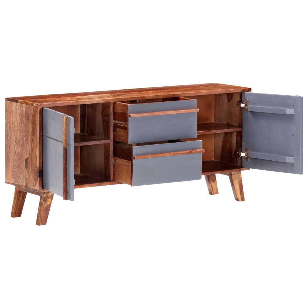 VidaXL Dressoir 120x30x55 cm massief sheeshamhout grijs