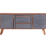 VidaXL Dressoir 120x30x55 cm massief sheeshamhout grijs