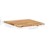 VidaXL Wastafelblad 60x55x2,5 cm massief acaciahout