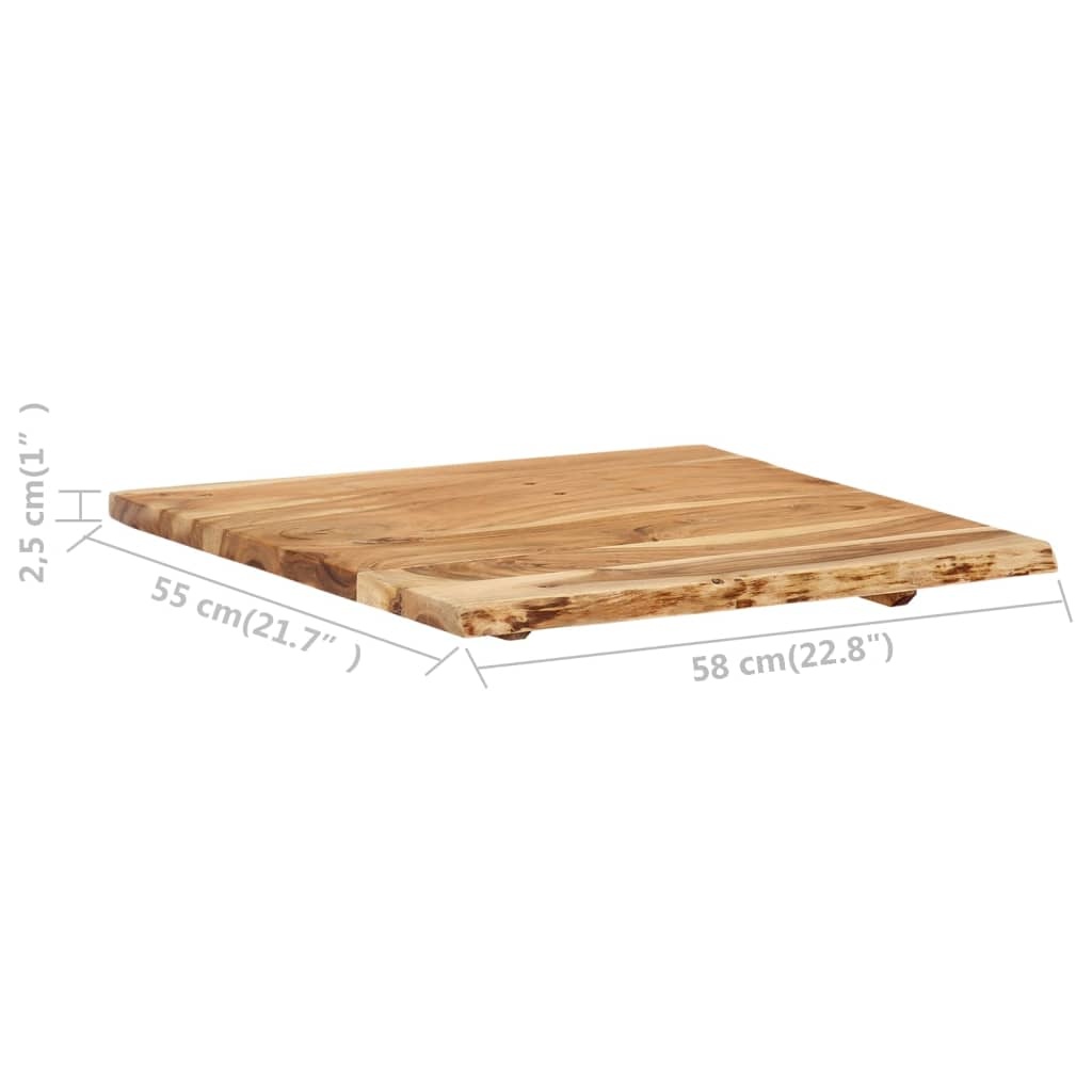 VidaXL Wastafelblad 60x55x2,5 cm massief acaciahout