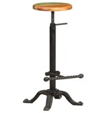 VidaXL Barkrukken 2 st gietijzer en massief gerecycled hout