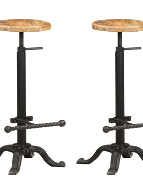 VidaXL Barstoelen 2 st massief mangohout