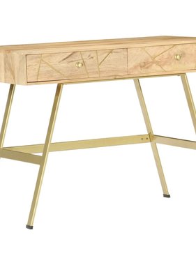 VidaXL Schrijftafel met lades 100x55x75 cm massief mangohout