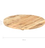 vidaXL Tafelblad rond 25-27 mm 80 cm massief mangohout