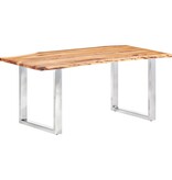 vidaXL Eetkamertafel met natuurlijke randen 3,8 cm 200 cm acaciahout