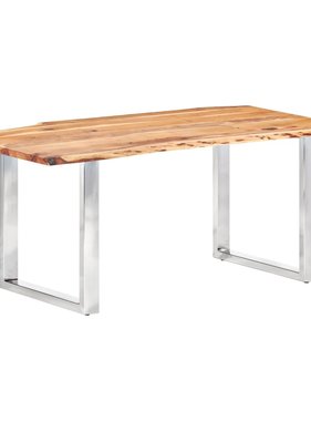 VidaXL Eetkamertafel met natuurlijke randen 3,8 cm 200 cm acaciahout