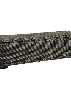 VidaXL Opbergbox 120 cm kubu rattan en massief mangohout zwart