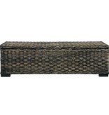 VidaXL Opbergbox 120 cm kubu rattan en massief mangohout zwart