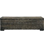 vidaXL Opbergbox 120 cm kubu rattan en massief mangohout zwart