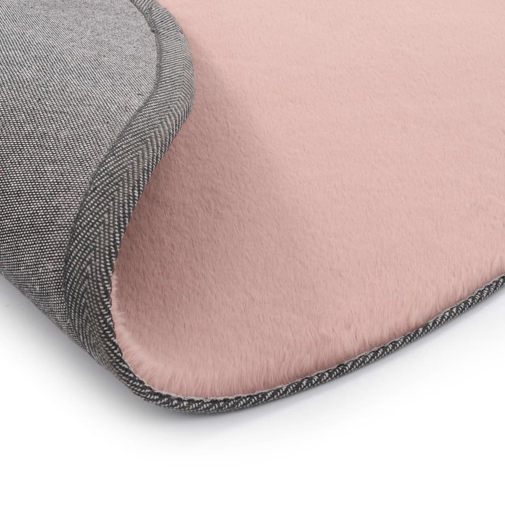 VidaXL Tapijt 80 cm kunstkonijnenbont oudroze