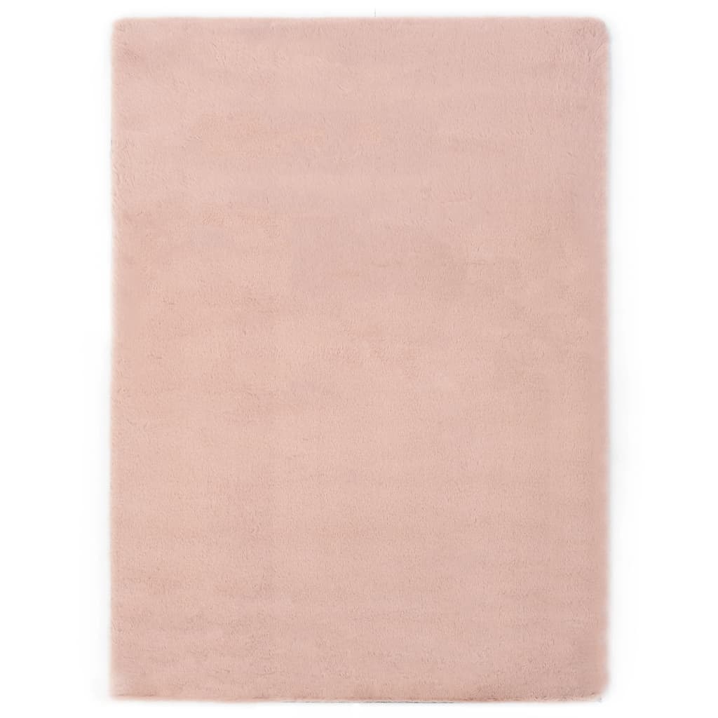 VidaXL Tapijt 160x230 cm kunstkonijnenbont oudroze