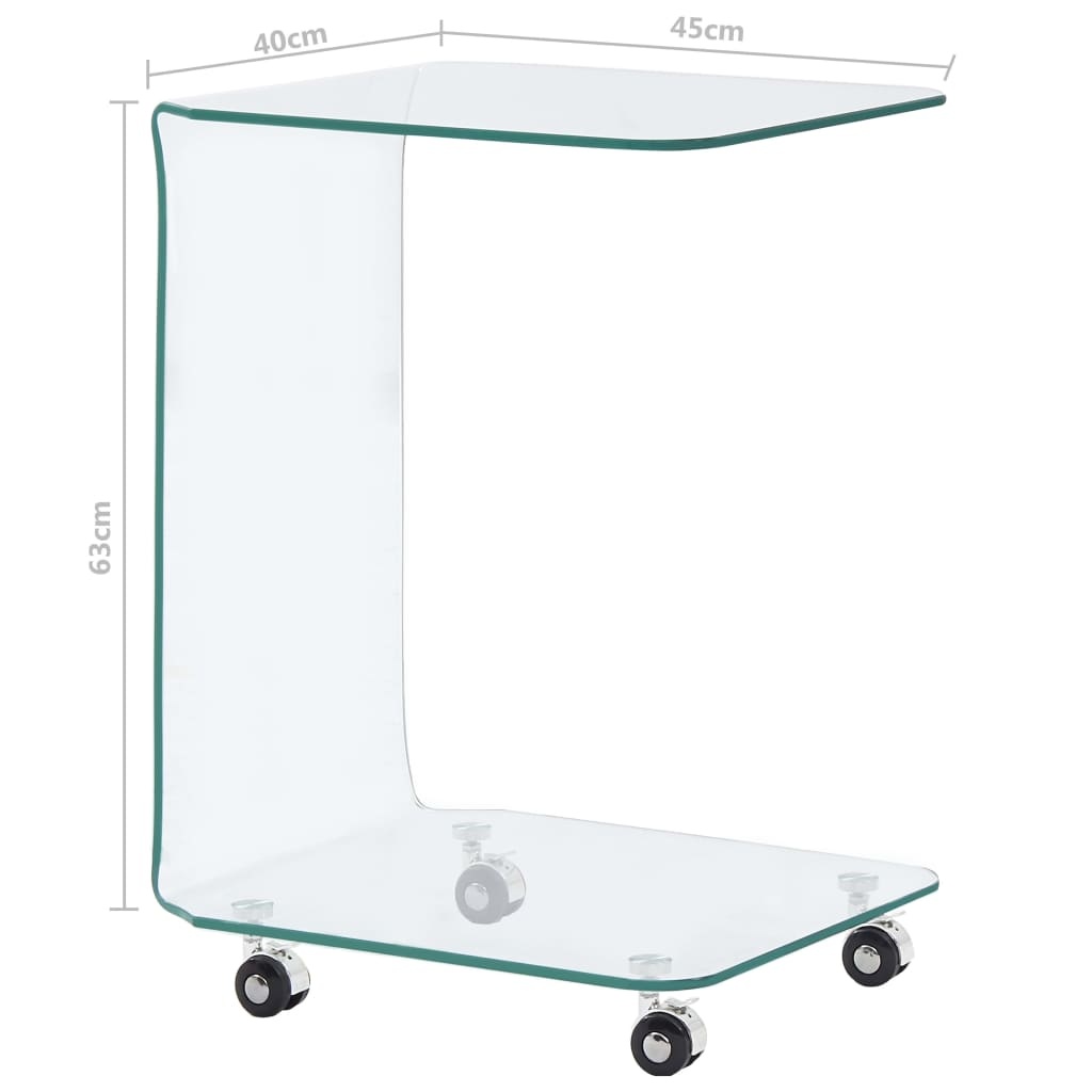 vidaXL Salontafel 45x40x63 cm gehard glas